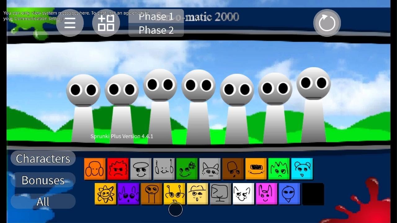 Sprunki phase 1 1.5 2 3 4 5 clukr oren mr.fun computer sky fun.bot brush❤️