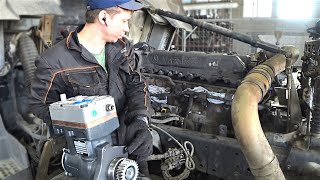 Mercedes OM457 engine. The compressor releases oil into the air system. Mercedes Axor / Kamaz 5490