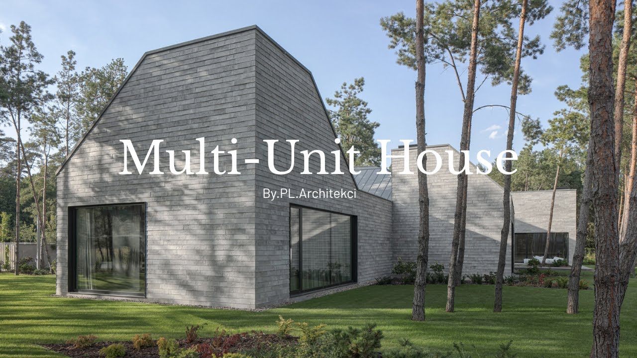 A large family home design that honors the presence of trees and nature