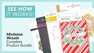 Card Making with Mistletoe Wreath Stamp, Die, Embossing Folder & Stencil Bundle