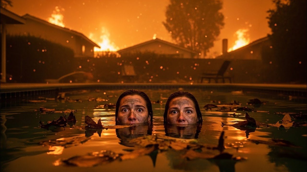 In 2017, a california couple survived a wildfire by jumping into Their Neighbor's Pool and Submergin
