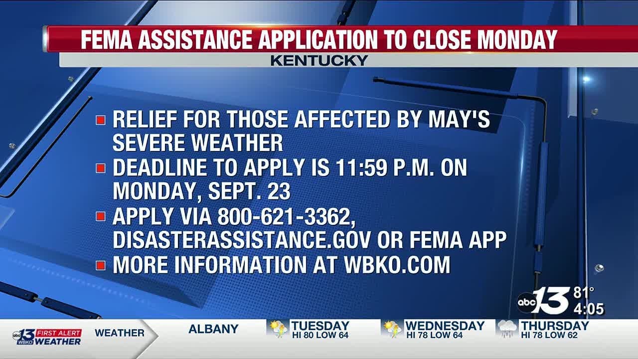 FEMA assistance application to close Monday - YouTube