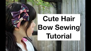 Cute EASY Small Fabric Hair Bow Clip Sewing Tutorial DIY