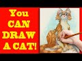 You can Draw a Cartoon Cat TOO!