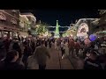 Disneyland CA | Main Street Plaza towards Main Street Christmas Tree at Night | November 2023