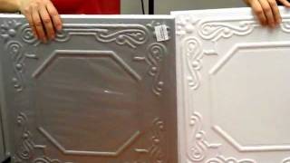 Polystyrene styrofoam Do-It-Yourself Decorative Ceiling Tiles how to paint and install