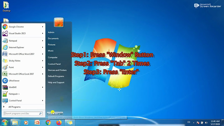 How to shutdown computer using keyboard Windows 7