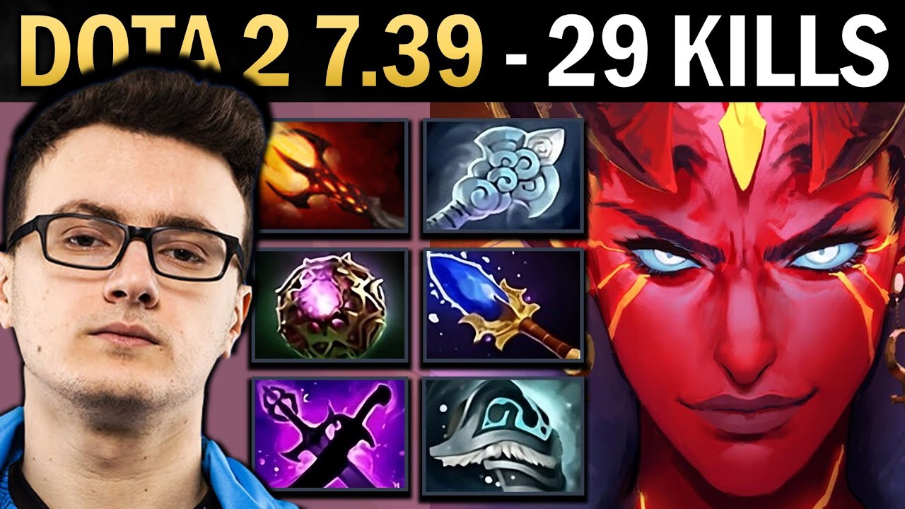 Queen of Pain Gameplay Miracle with 29 Kills and Aghanims - Dota 7.39