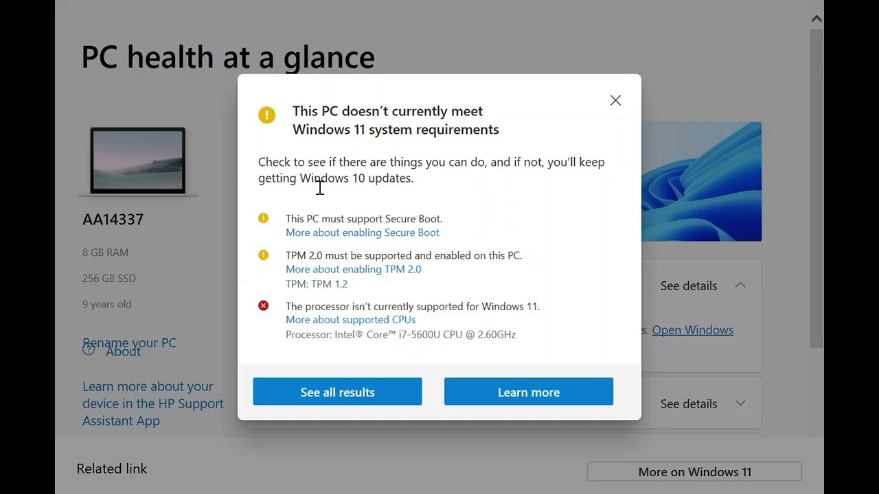 PC Health Check on my  pc 💻