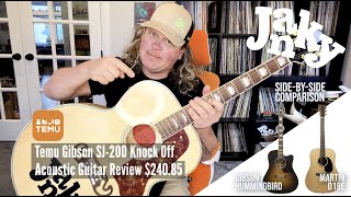 Temu Gibson SJ-200 Knock-Off Acoustic Guitar Review - Side-by-Side to real Gibson \u0026 Martin