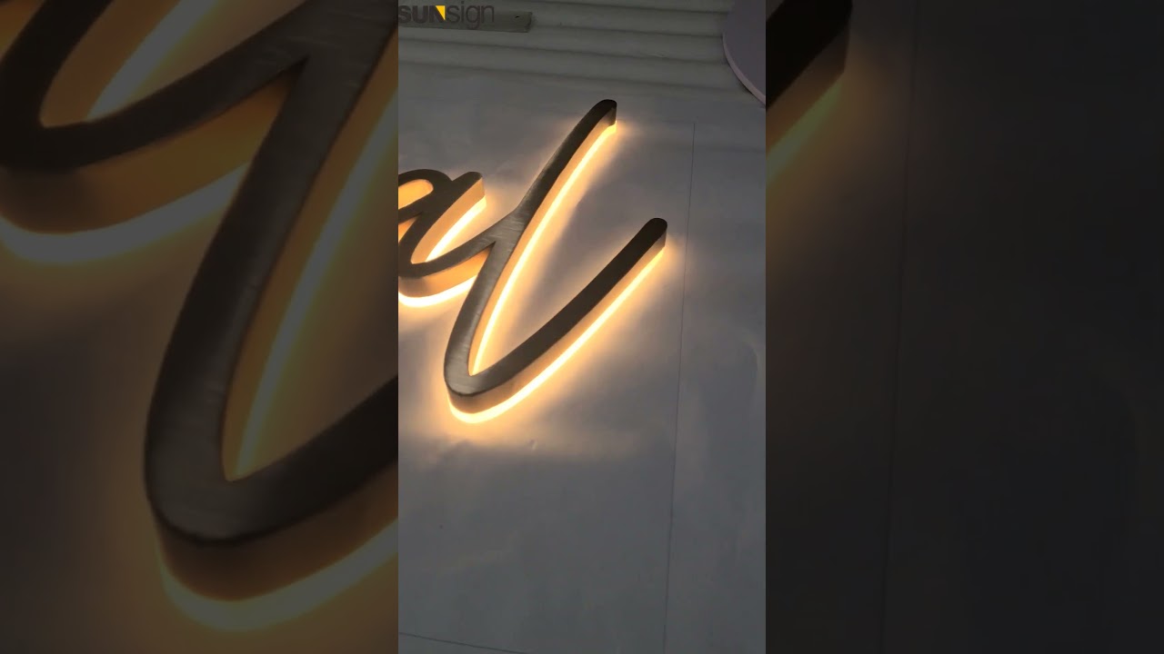 Shine bright with our rose gold halo-lit channel letters!