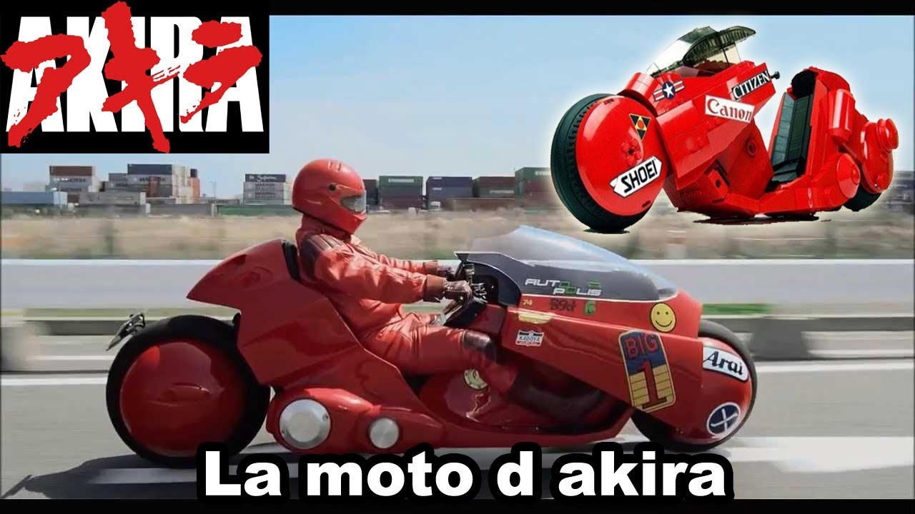 Une vraie moto d Akira et le model en brique Xingbao