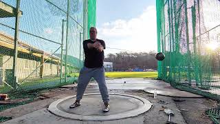 Hammer Throw: The tricky heel-toe turn. Master Athletics, M60, 5/2024