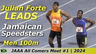 Fastest Jamaican Man | Julian Forte Leads Oblique Seville | Ackeem Blake | All Comers Meet #1 | 2024