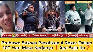 Kocak🤣Parodi dan Sindiran Lucu Mulyono dan Prabowo❗Prabowo Sukses Pecah 4 Rekor Dalam 100 Hari Masa
