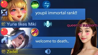 I FINALLY PLAYED WITH YURIE HER FIRST MATCH IN 5 MEN IMMORTAL RANK!! (she carries me af)💀 screenshot 5