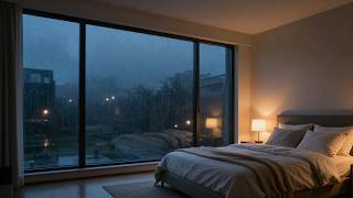 🌧️🌙 Rainy Night Bedroom | 8 Hour Sleep Music with Gentle Rain Sounds