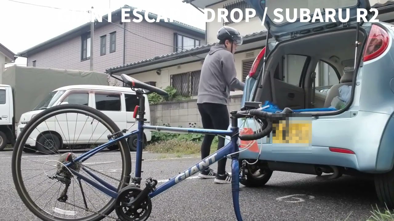 スバル R2にGIANT ESCAPR R DROP を載せてみる - YouTube