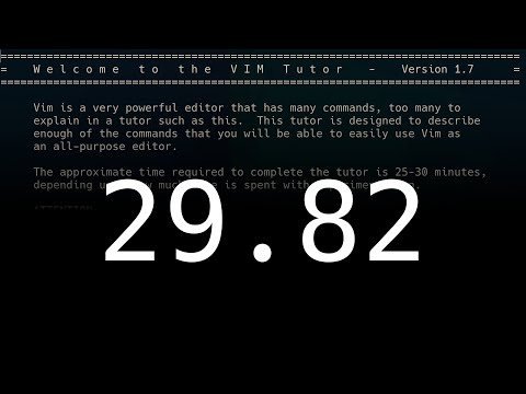 [WR] Vimtutor in 29.82