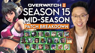 LOTS OF PERK BUFFS - Overwatch 2 Season 15 Mid-Season Patch Breakdown