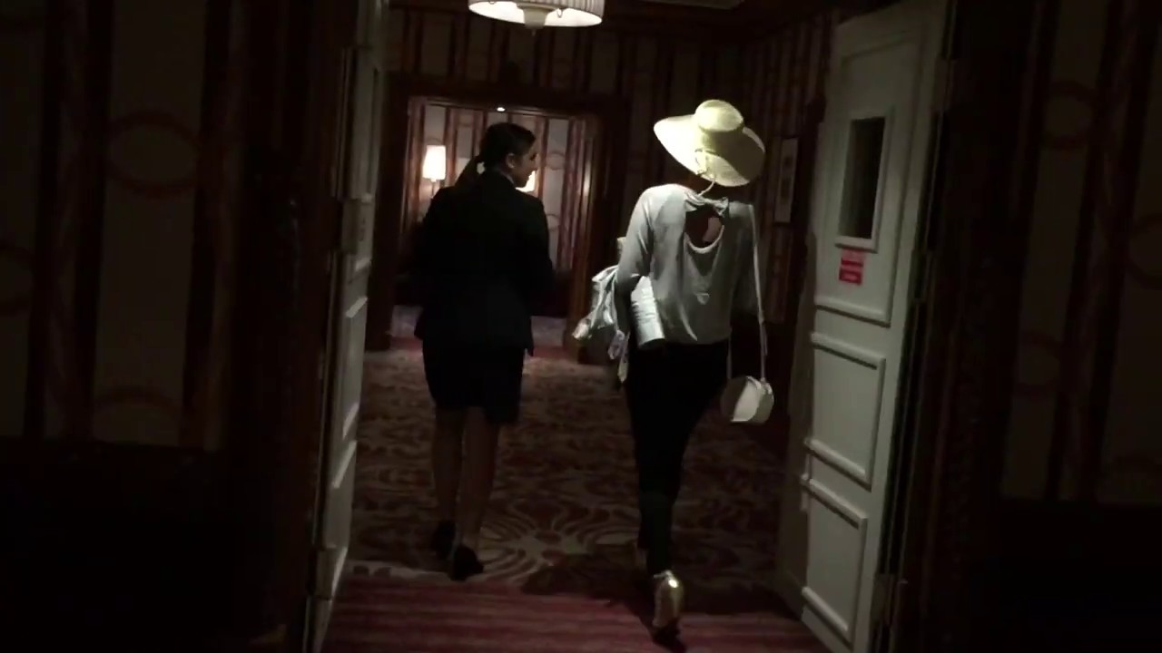 Walking to our room at Hôtel Barrière Le Normandy Deauville in France