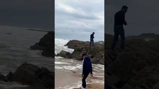 Amazing water waves at Cornwall beach seatanishaislam beach birtishcornwallamazingwaterwaves