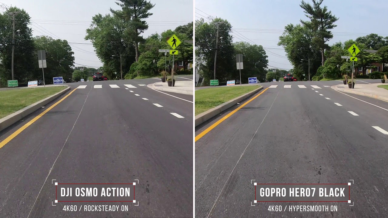 DJI RockSteady vs GoPro HyperSmooth  / Mounted on a Car