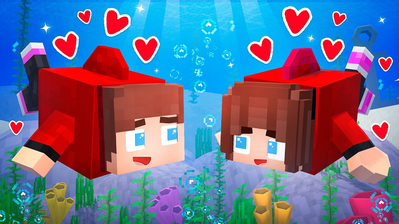 JJ and FISH GIRL - Love Story - Maizen Minecraft Animation