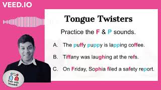 Follow Along - Tongue Twisters - F & P middle sounds - from the Food Lesson - #talkwithwendell