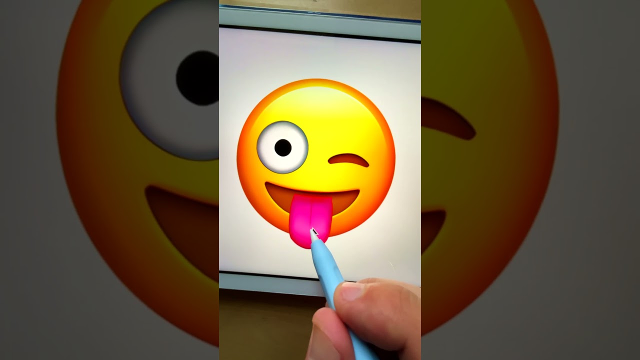 ArtStation - realistic winking tongue emoji.