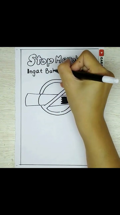 Cara Menggambar Poster Tema Bahaya Rokok Stop Merokok (Ep 626) #shorts
