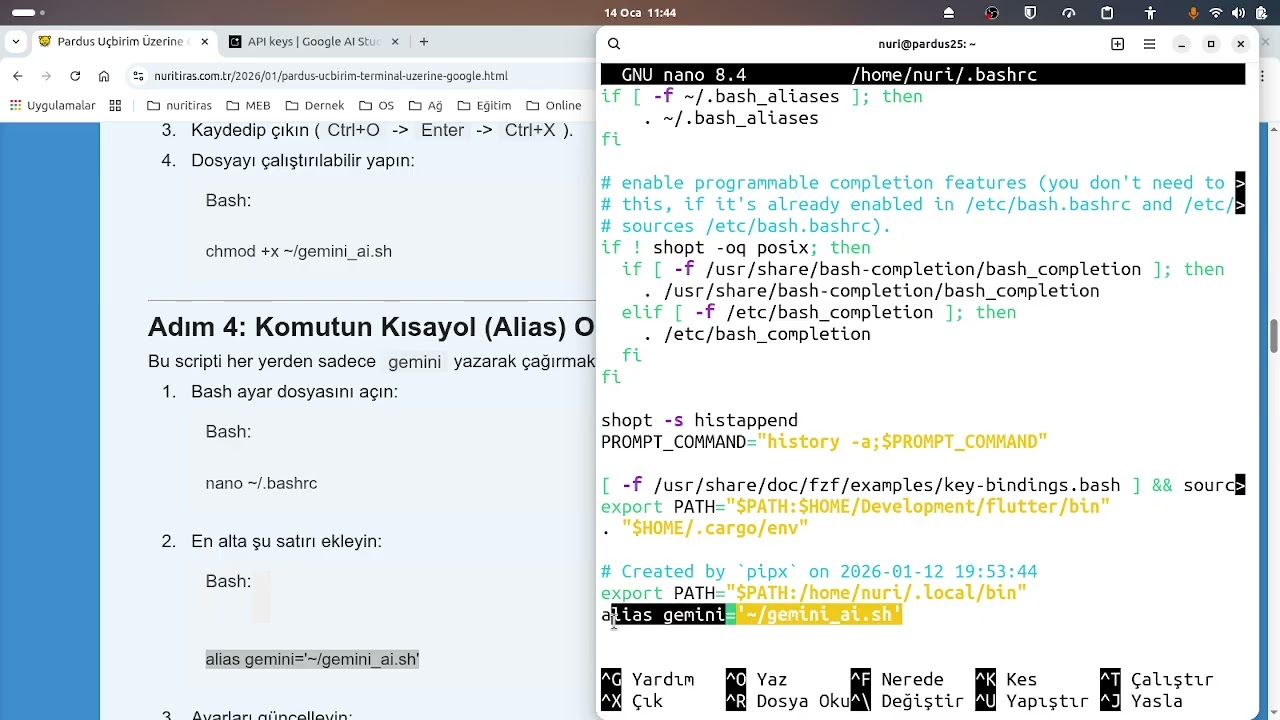 Pardus Uçbirim Üzerine Google Gemini Entegrasyonu