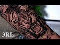 REALISTIC BLACK & GREY TIGER TATTOO | TIMELAPSE