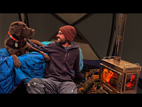 Snow Storm Camping | Braving Snow Squall Warnings with My Pup (-16°)