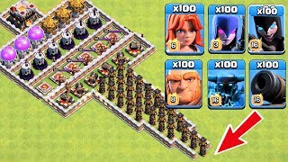 Latest Clash of Clans New Trap VS Troops 2024 | New Troops Survival Challenge Challenge