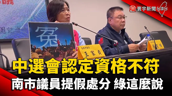 遭中選會認定資格不符 南市議員提假處分 綠這麼說｜#寰宇新聞 @globalnewstw - 天天要聞