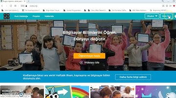 Code org sayfasına öğrenci kodu ile giriş