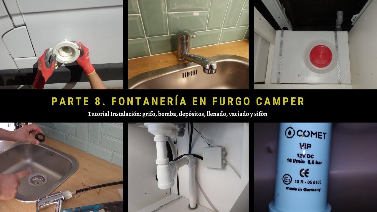 Instalación de agua limpias y sucias en una Furgoneta Camper