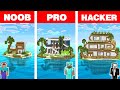 Minecraft NOOB vs PRO vs HACKER: MODERN ISOLATED ISLAND HOUSE BUILD CHALLENGE Animation