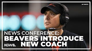 New Oregon State football head coach Trent Bray introductory press conference