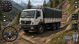 🚚 Muddy Off-Road Truck Driving 🚛 Ashok Leyland Cargo Transport Gameplay screenshot 2