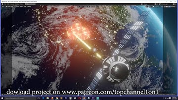 creating a satelite lazer beam weapon blowing up a city in blender 2.8 tutorial
