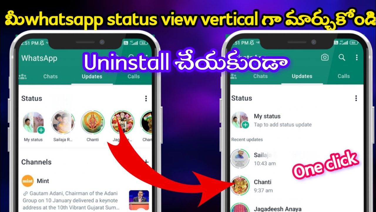 How to bring back the status vertical style in whatsapp latestupdate