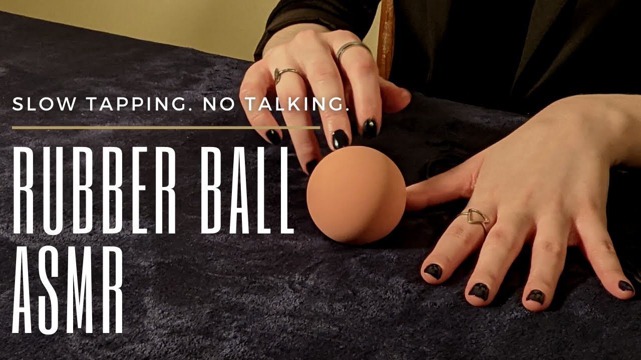 Rubber Ball Slow Tapping ASMR | Real Rain Shower in the Background | No Talking