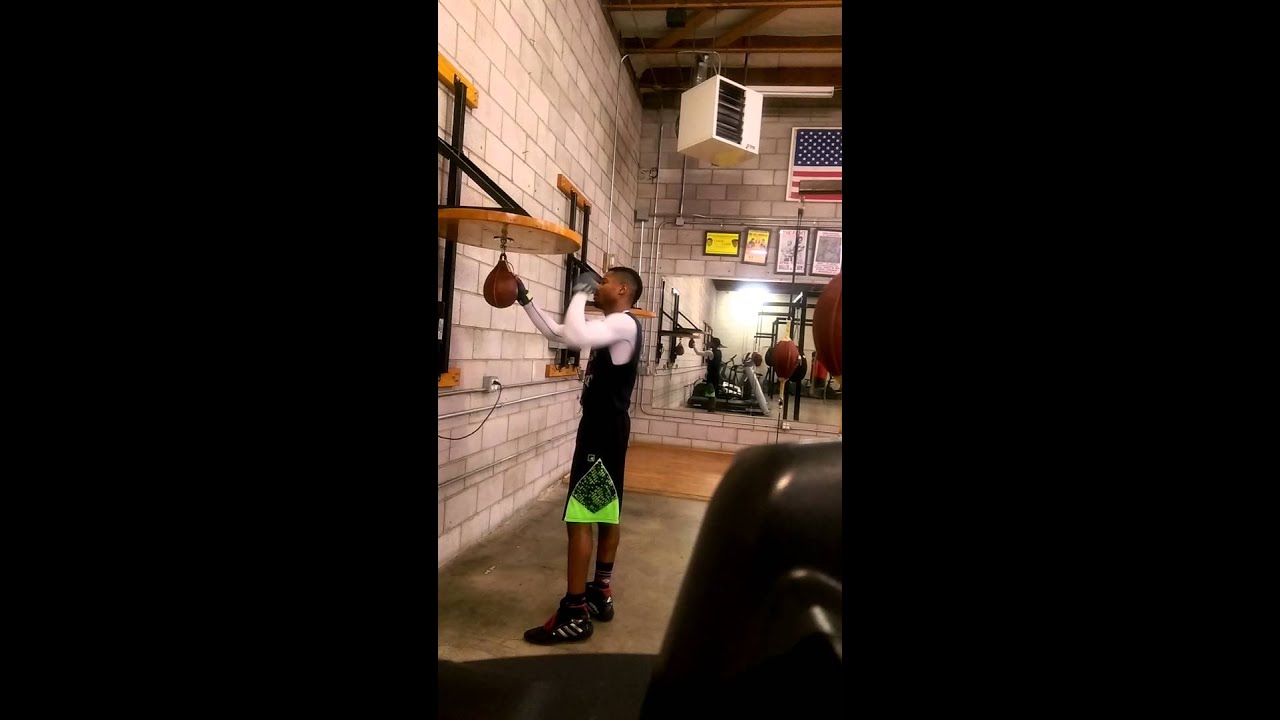 Speed bag king at Barry's boxing