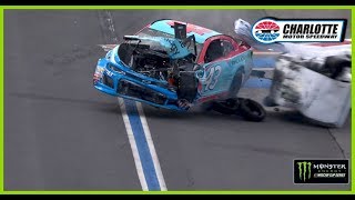 Bubba Wallace makes hard contact with chicane tire wall