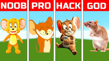 NOOB VS PRO VS HACK VS GOD Minecraft Pixel Art Jerry (Tom and Jerry)