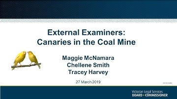 Canaries in the coal mine - External Examiners
