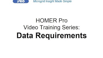 HOMER Renewable Energy Software Training - Data Requirements