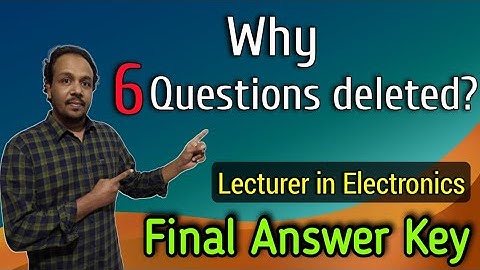 Final Answer Key | Lecturer in Electronics | Govt  Polytechnic Colleges | Jith